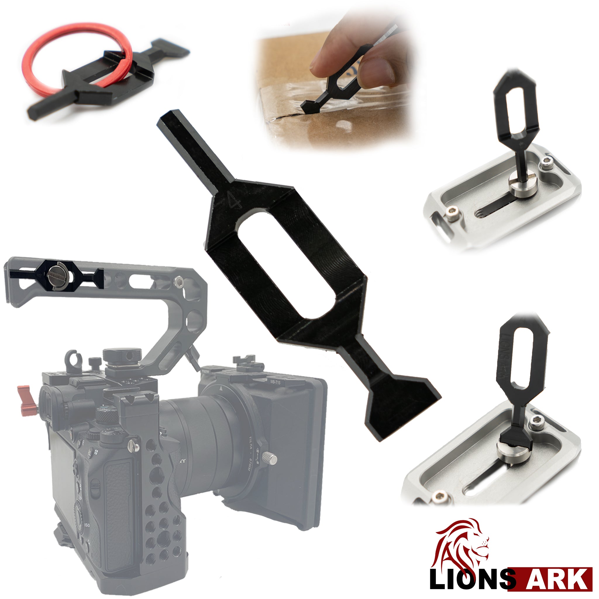 LIONS ARK DST CAMERA MULTI TOOL - #4 Allen Key with Tripod Screw Driver / TSA safe box opener