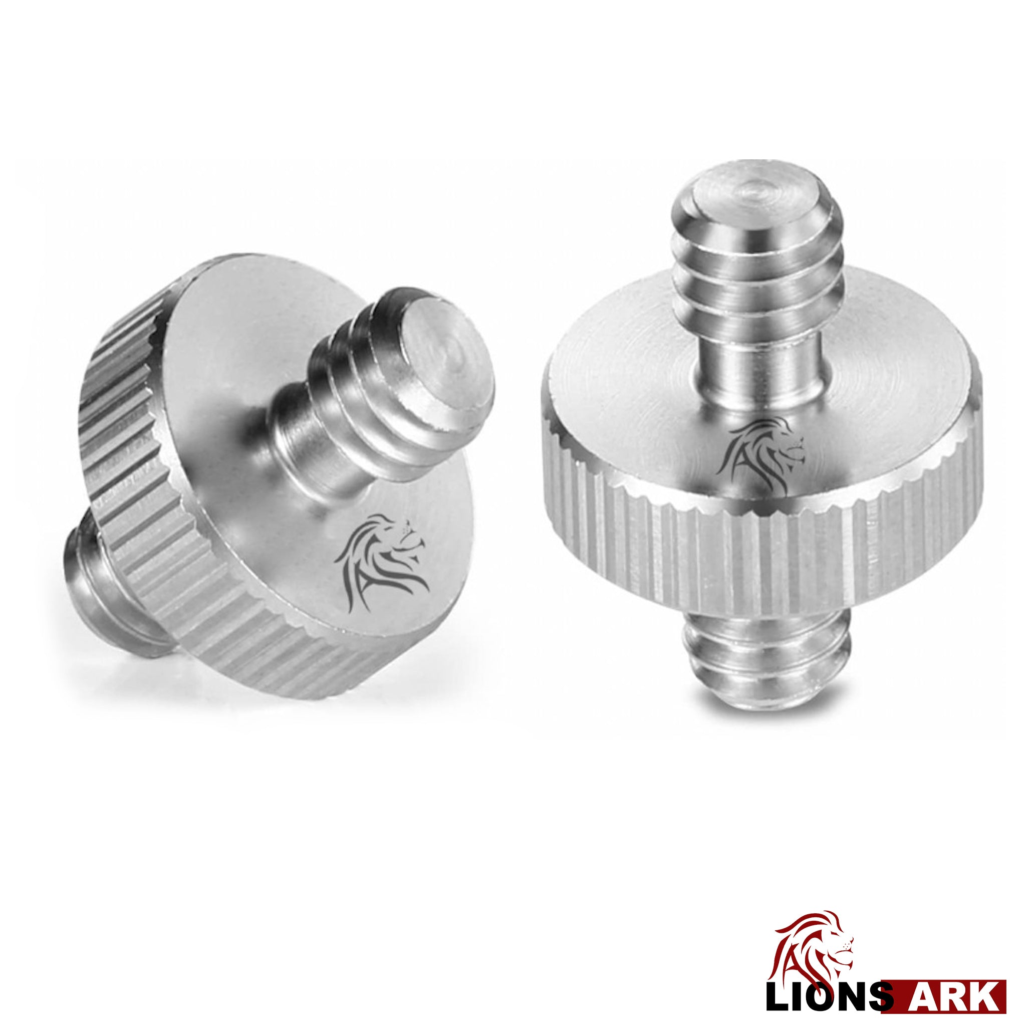 LIONS ARK 1/4" to 1/4" Male Threaded Screw Adapter Double Head Stud for Camera Cage Monitor LED Microphone, Pack of 2